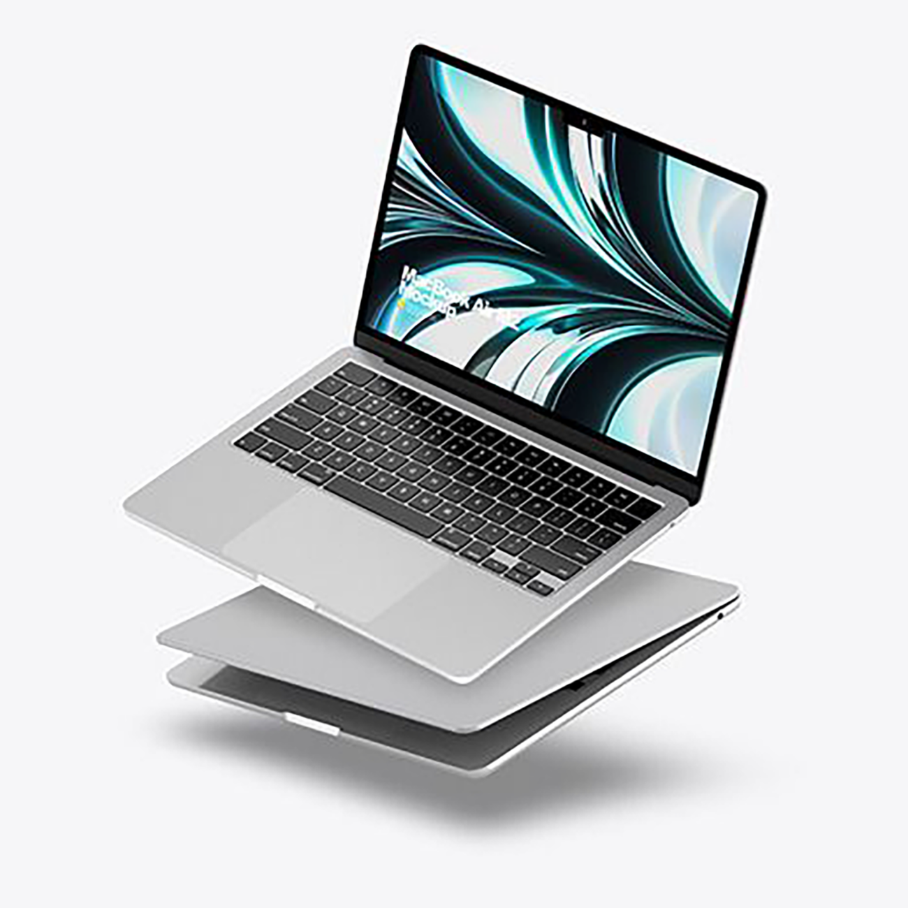 Two MacBook Air M2 Silver Mockup